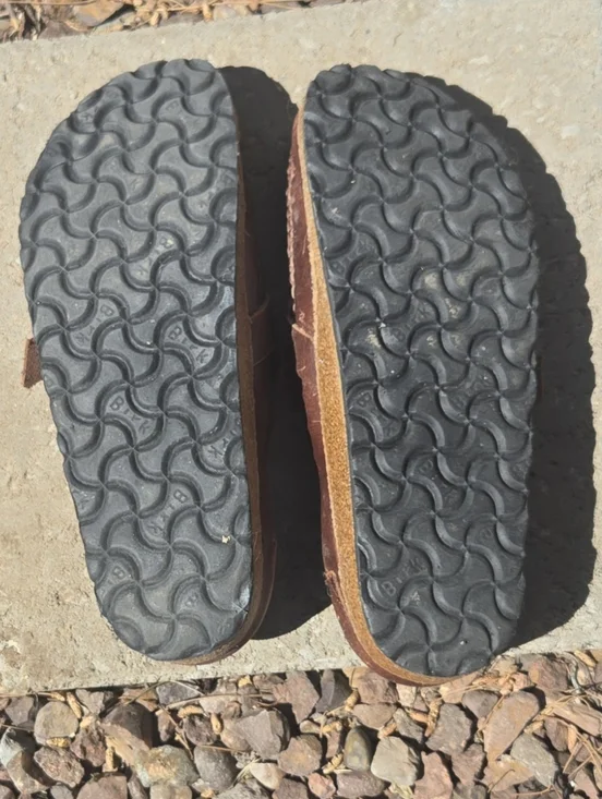 Birkenstock Buckley Brown Leather Slip-On Buckle Shoes - Picture 3 of 8